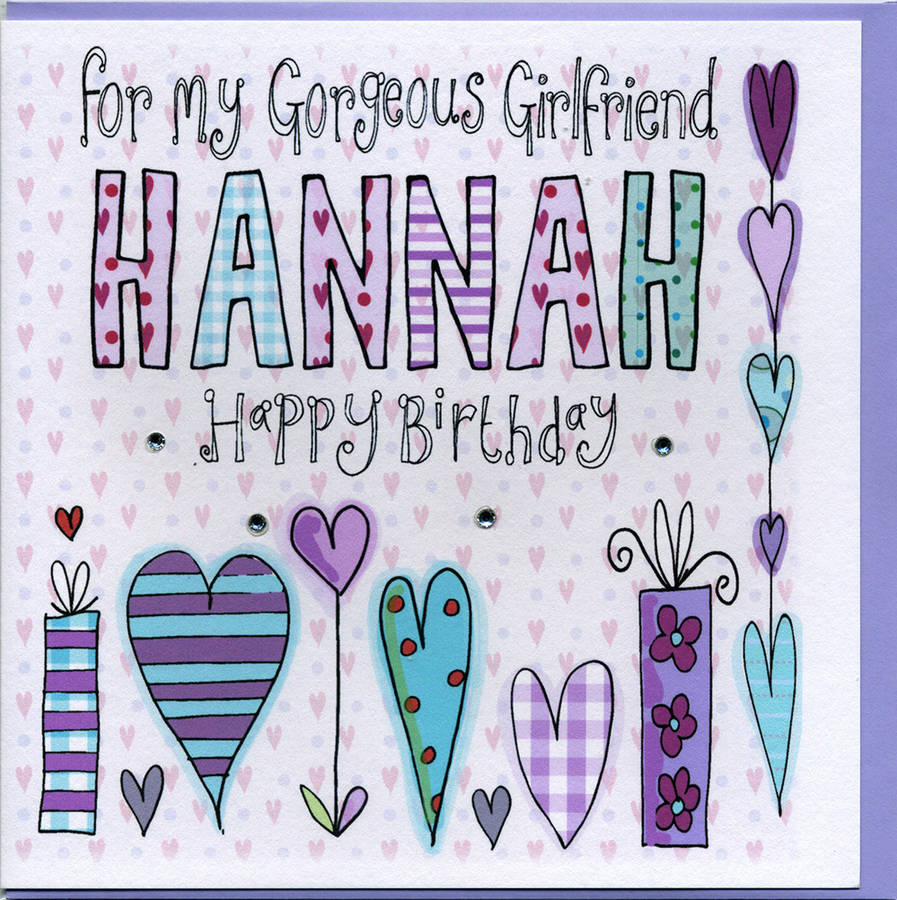 Personalised Girlfriend Birthday Card By Claire Sowden Design 