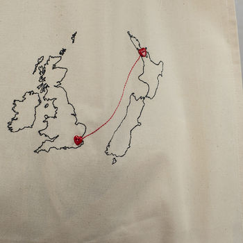 Personalised Maps Tote Bag. Any Two Countries, 3 of 9