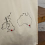 Personalised Maps Tote Bag. Any Two Countries, thumbnail 4 of 9
