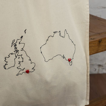 Personalised Maps Tote Bag. Any Two Countries, 4 of 9