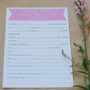Personalised Banner Hen Party Game Quiz, thumbnail 2 of 3
