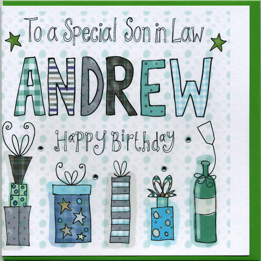 personalised son in law birthday card by claire sowden