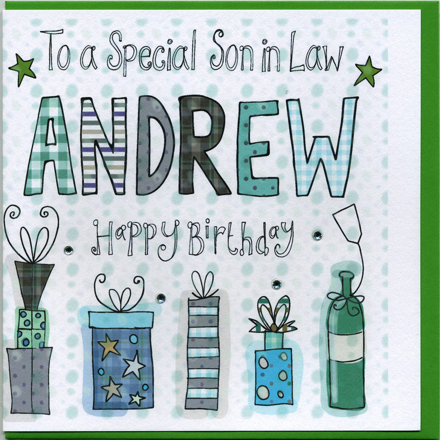 Personalised Son In Law Birthday Card By Claire Sowden Design Notonthehighstreet