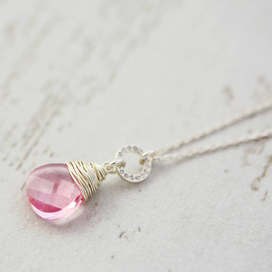 crystal drop necklace made with swarovski crystal by j&s jewellery ...