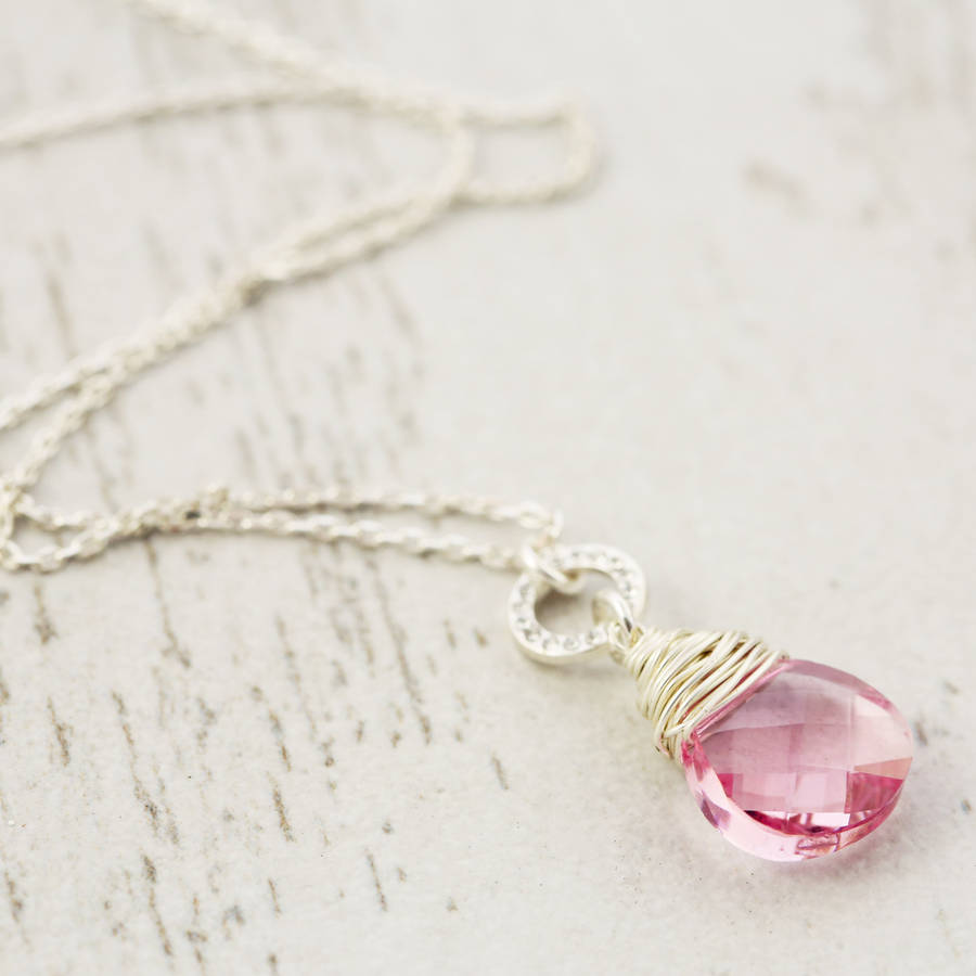 crystal drop necklace made with swarovski crystal by j&s jewellery ...