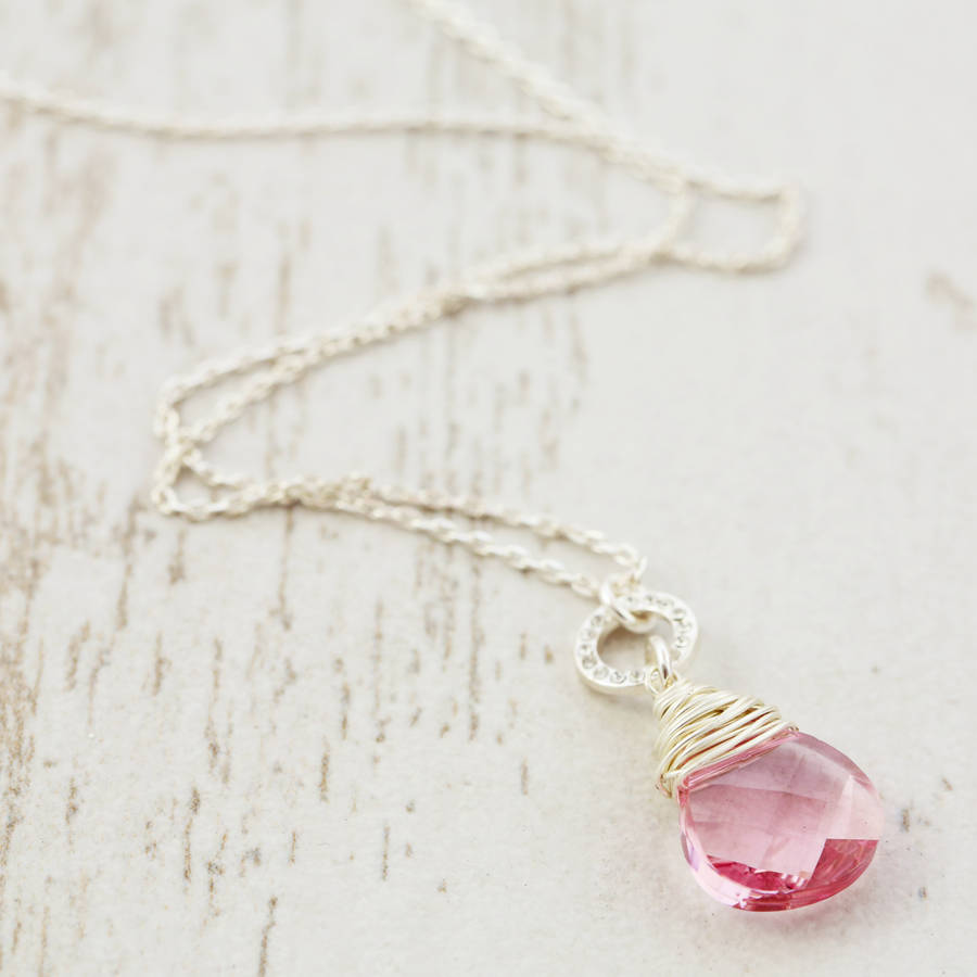 crystal drop necklace made with swarovski crystal by j&s jewellery ...