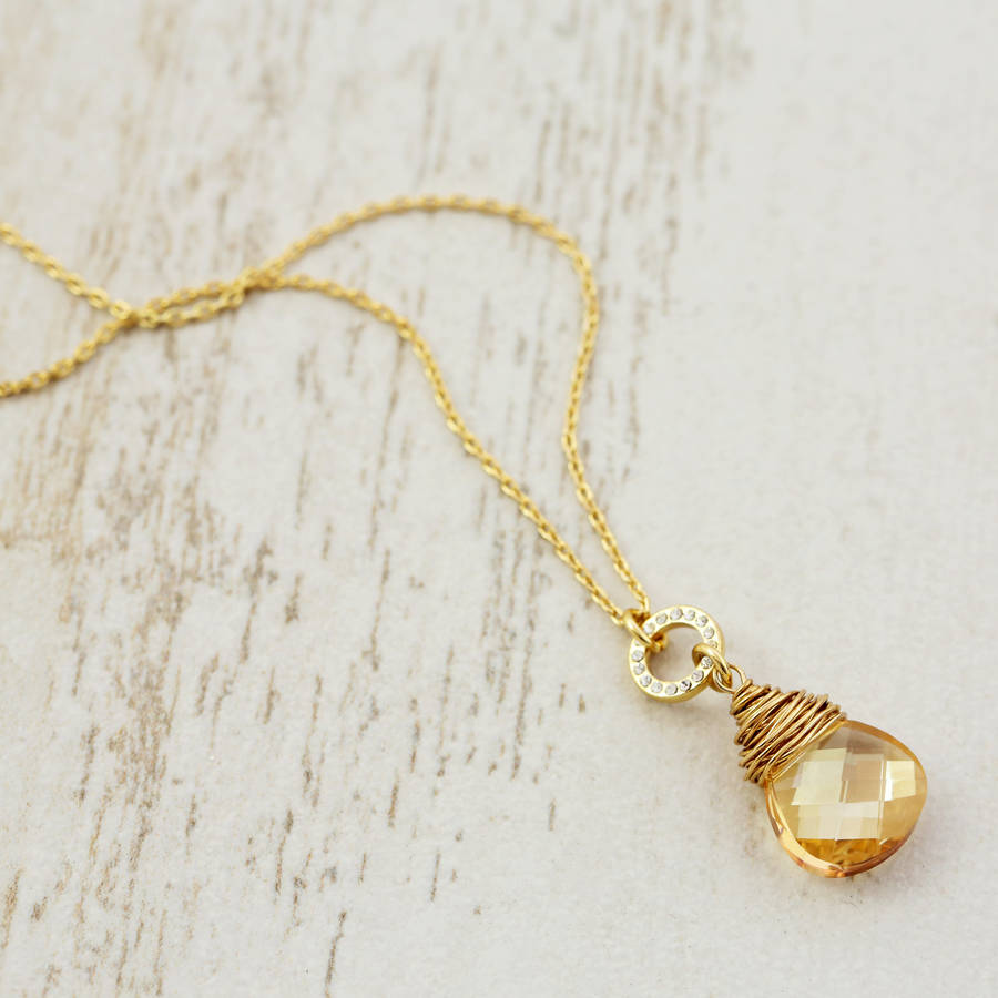 Crystal Drop Necklace Made With Swarovski Crystal By J&S Jewellery ...