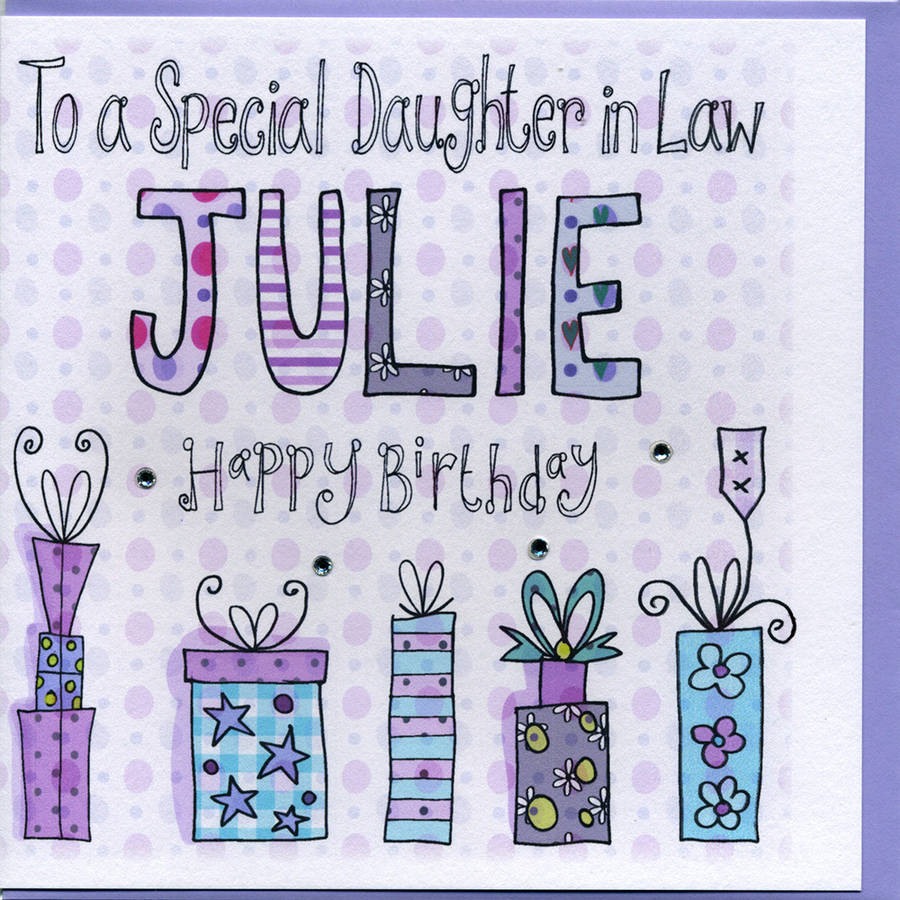 Personalised Daughter In Law Birthday Card By Claire Sowden Design 