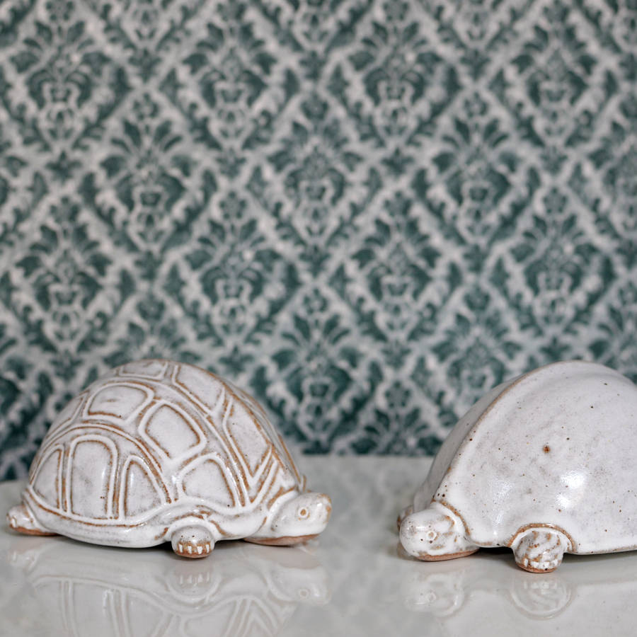 Decorative Stoneware Tortoise Sculpture By Nom Living