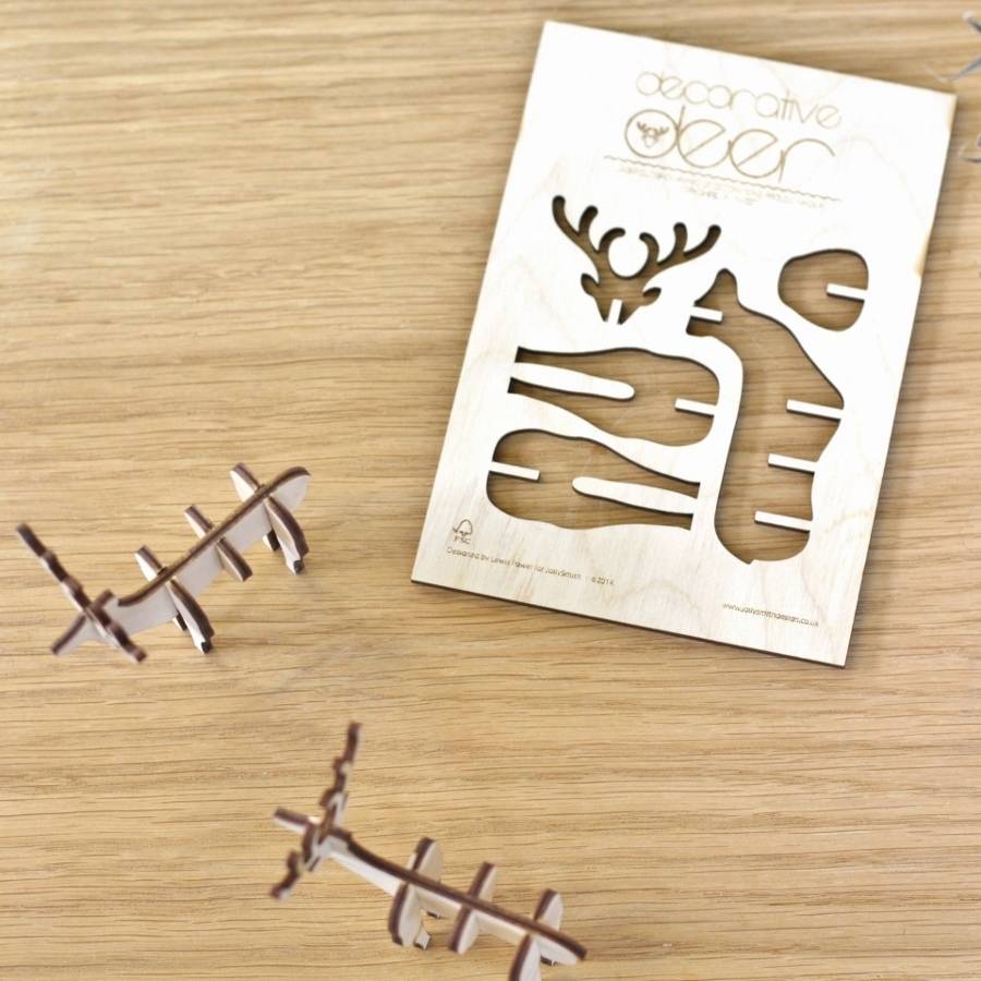 Image of Wooden Deer Christmas Decoration