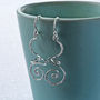Sterling Silver Dangly Urban Free Form Earrings, thumbnail 3 of 5