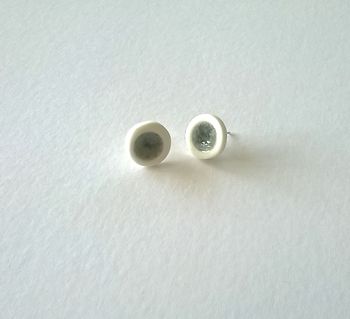 Melted Glass And Porcelain Ear Studs, 11 of 12