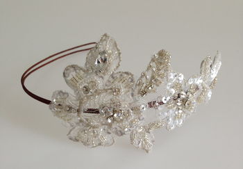 Beaded Lace Hair Comb / Band 'Gretta', 10 of 11