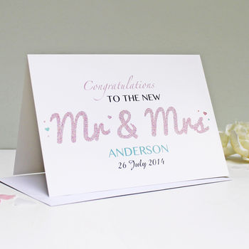 Personalised 'Mr And Mrs' Wedding Card, 3 of 5