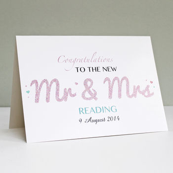 Personalised 'Mr And Mrs' Wedding Card, 4 of 5