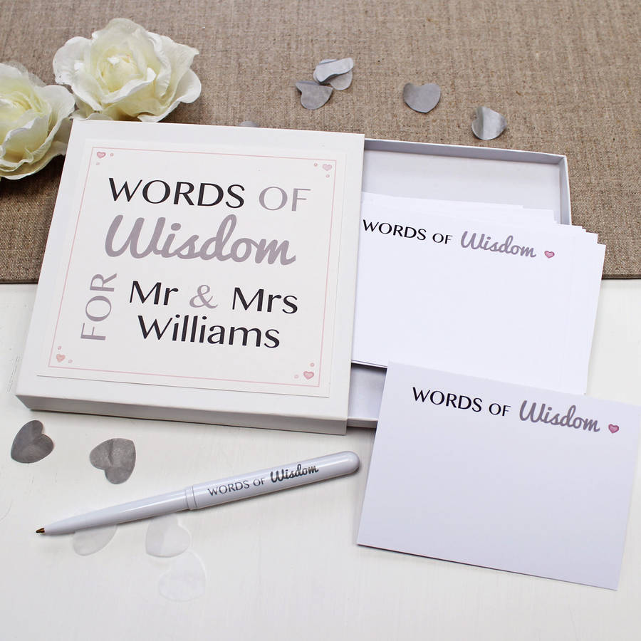 Wedding Guest Words Of Wisdom Notes By Martha Brook Notonthehighstreet Com