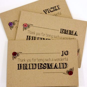 Personalised Bridesmaid Thank You Card, Roses, 8 of 8