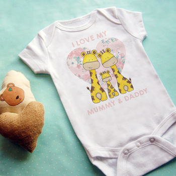 'I Love My…' Giraffe Baby Vest, 2 of 4