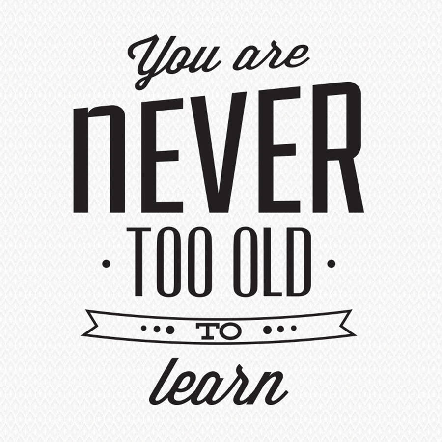 'you're never too old to learn' wall sticker by wall art