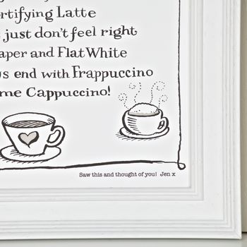 Personalised Coffee Print With Coffee Poem, 3 of 7