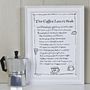 Personalised Coffee Print With Coffee Poem, thumbnail 5 of 7