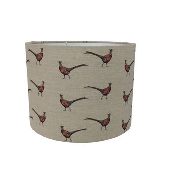 Pheasants Linen Drum Lampshade, 2 of 2