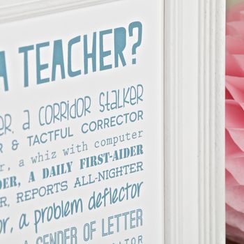 Personalised Teacher Print With Teacher Poem By Bespoke Verse ...