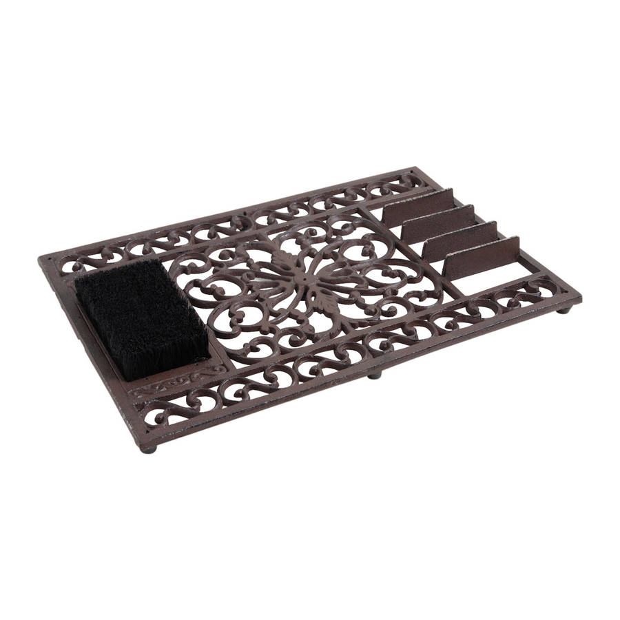 Cast Iron Doormat With Brush And Scraper By Dibor