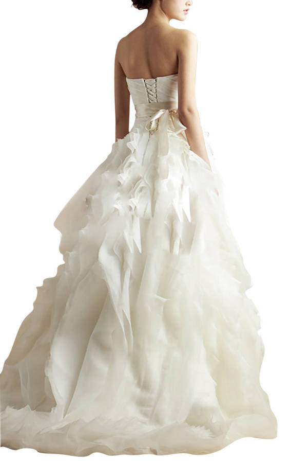 long strapless gown