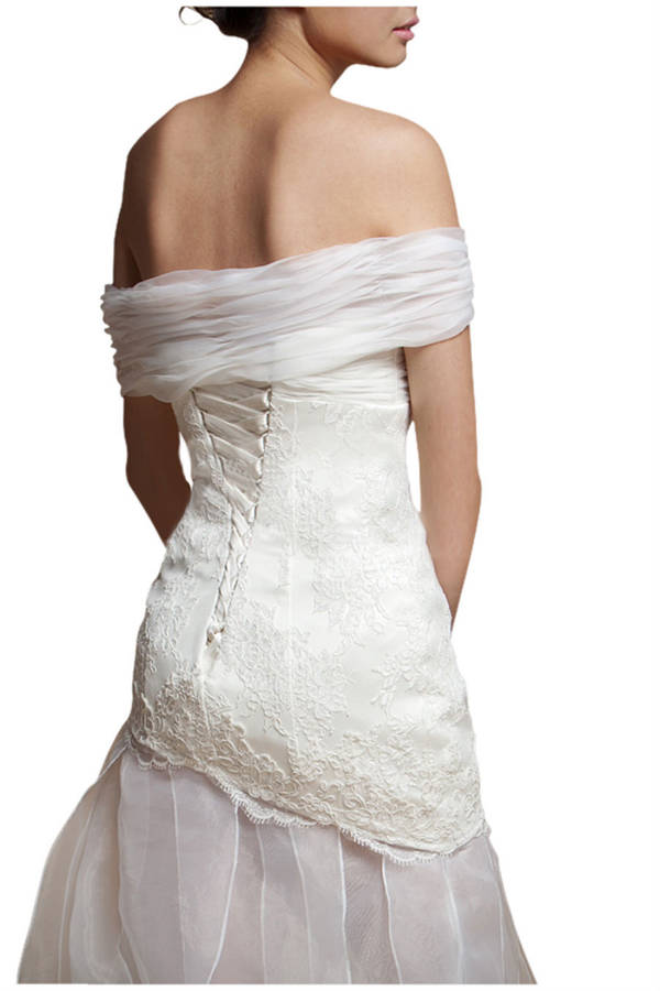 off shoulder wedding  dress  by elliot claire london  
