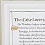 Personalised Cake Print With Cake Poem, thumbnail 3 of 6