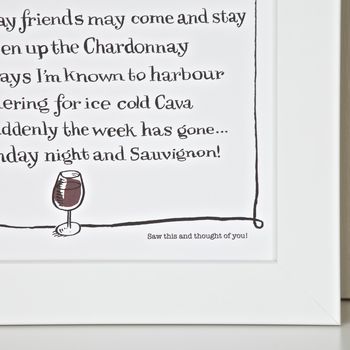Personalised Wine Print With Wine Poem, 4 of 4