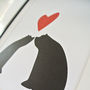 Bear Couple Sitting Silhouette, Personalised A3 Print, thumbnail 6 of 7