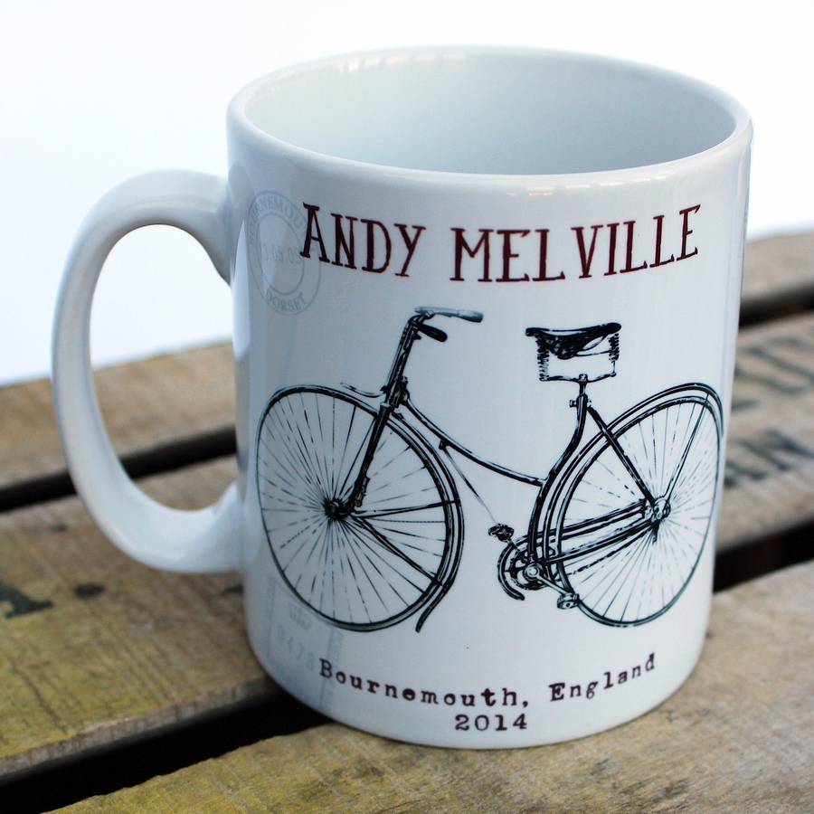 Personalised Mug 'Vintage Bike' Design By lovehart