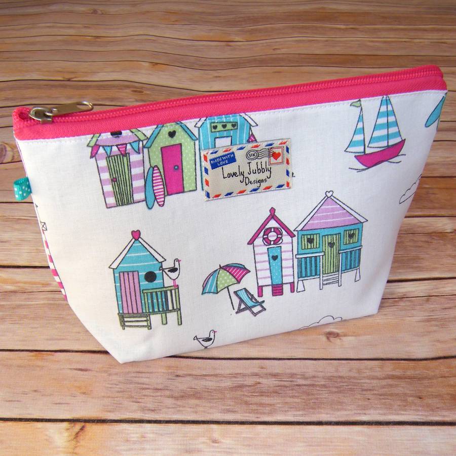 Beach Huts Bunting Nautical Boat Makeup Wash Bag By Lovely Jubbly