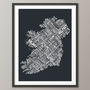 Ireland City Text Map, thumbnail 7 of 7