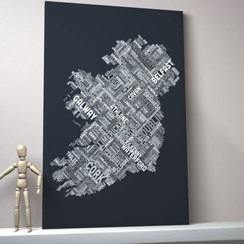 Ireland City Text Map, 3 of 7