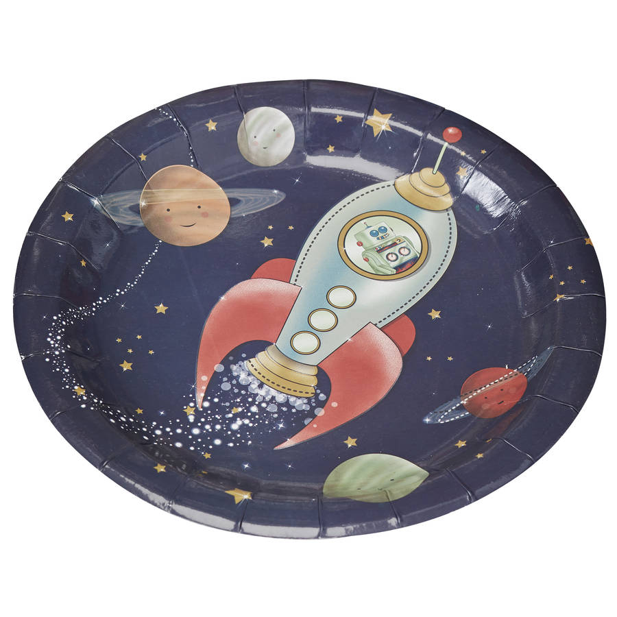 Spaceship Party Paper Plate By Ginger Ray