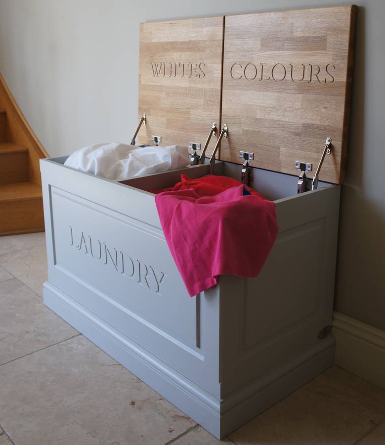 Laundry Box Available In A Choice Of, Wooden Linen Box With Lid