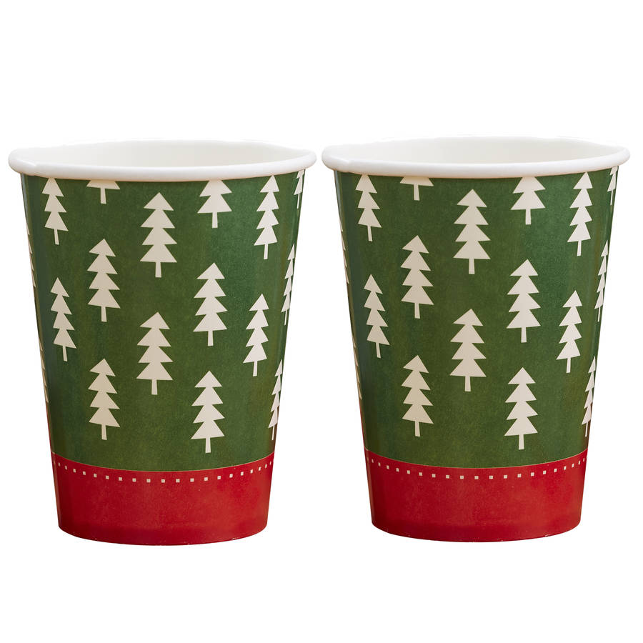 christmas tree pattern paper cups by ginger ray  notonthehighstreet.com