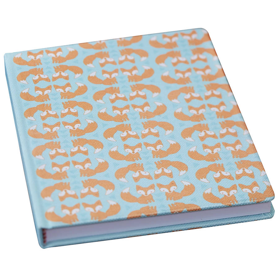 fabric fox lined paper notebook by ginger ray | notonthehighstreet.com