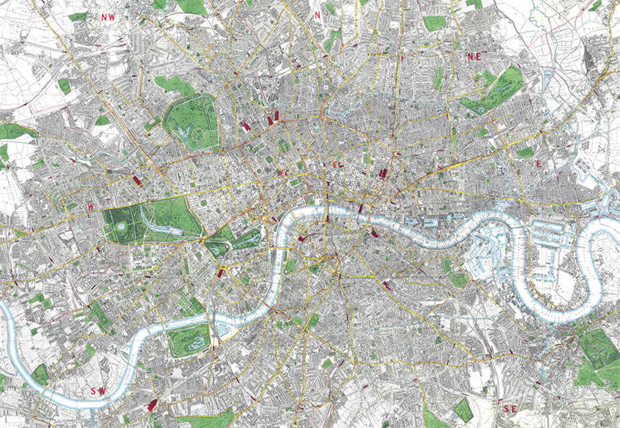 Vintage London Street Map Wallpaper By Love Maps On ...