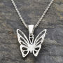 Sterling Silver Medium Butterfly Necklace, thumbnail 2 of 6