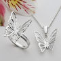 Sterling Silver Medium Butterfly Necklace, thumbnail 4 of 6