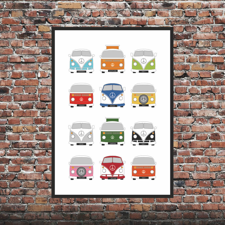 personalised campervan print x12 by kiaco | notonthehighstreet.com