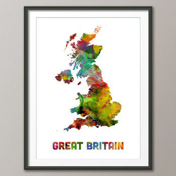 Great Britain Map Watercolour Print, 3 of 6