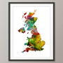 Great Britain Map Watercolour Print, thumbnail 4 of 6