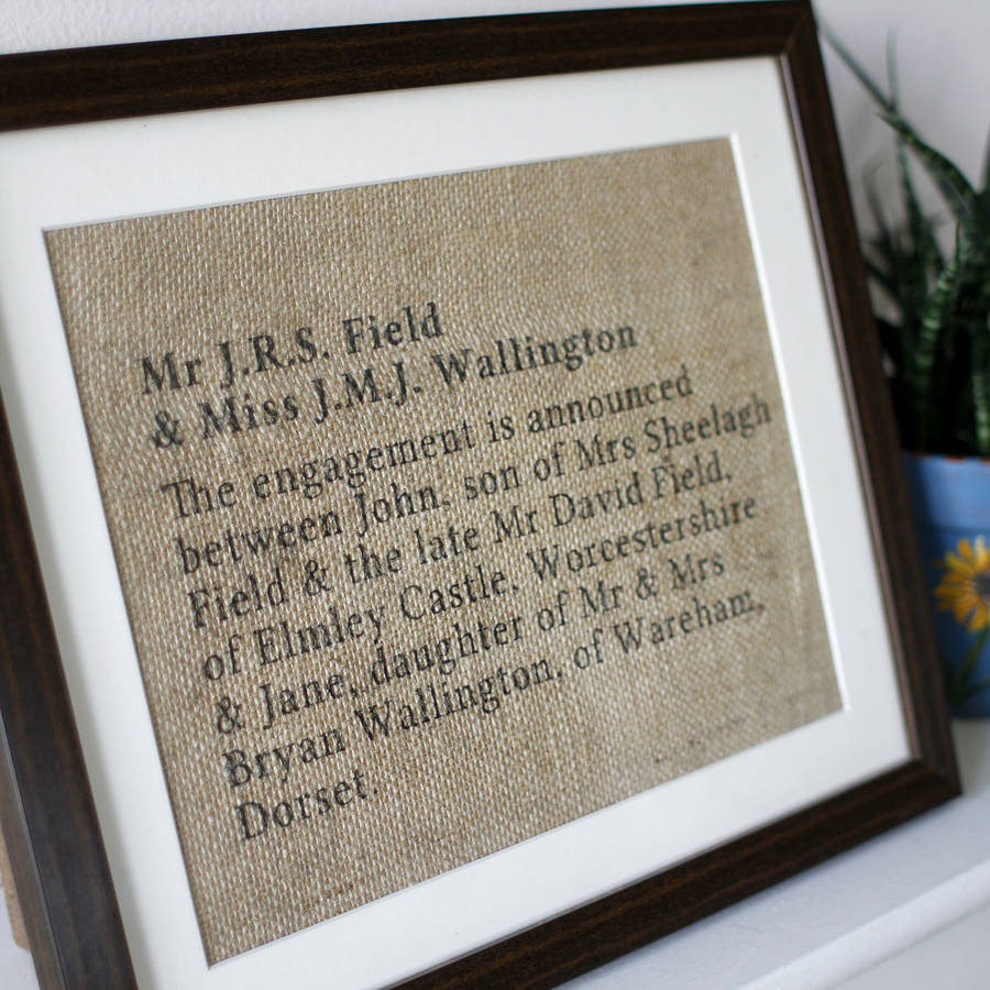 Personalised Engagement Print By Jonny's Sister