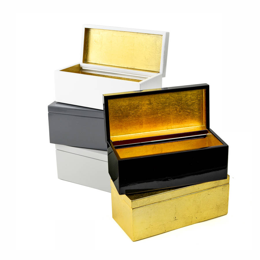 lacquered vanity and jewellery box by nom living