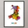 Wales Map Watercolour Print, thumbnail 3 of 6